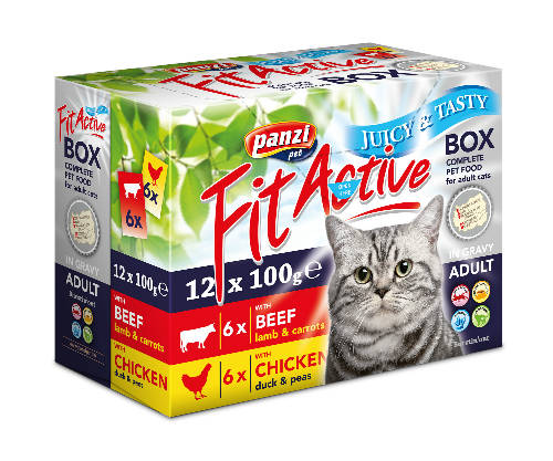 FitaActive konzerv FitaBox -  4 féle húsos válogatás szószban (12x100g)