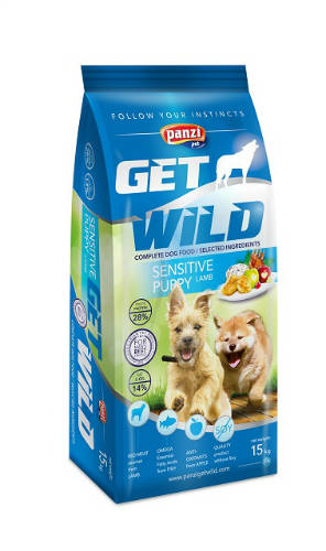 Panzi GetWild Sensitive Lamb,apple Puppy (bárány,alma) száraztáp - Érzékeny emésztésű,kölyök kutyák részére (15kg)