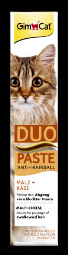 GimCat Anti Hairball Duo Paste Käse, Malz - kiegészítő eleség (szőroldó) paszta macskák részére (50g)