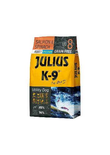 Julius K-9 10kg Utility Dog Hypoallergenic Salmon,spinach Adult (lazac,spenót) száraztáp - Felnőtt kutyák részére
