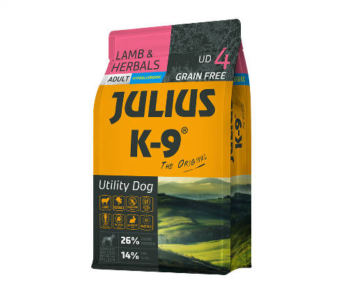JULIUS K-9 3kg Adult Lamb & Herbals száraztáp kutyáknak (3kg)