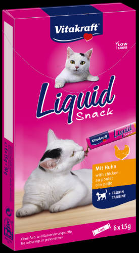 Vitakraft Cat Liquid Snack - jutalomfalat szósz (csirke,taurin) macskák részére (6x15g)