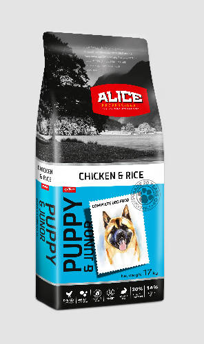 Alice Professional Chicken,vegetables Puppy (csirke,rizs) száraztáp - Kölyök kutyák részére (17kg)