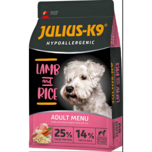 JULIUS K-9 12kg  Adult Hypoallergenic (bárány,rizs) száraztáp - Ételallergiás felnőtt kutyák részére