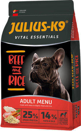 JULIUS K-9 12kg Adult Vital Essentials (marha,rizs) száraztáp - felnőtt kutyák részére