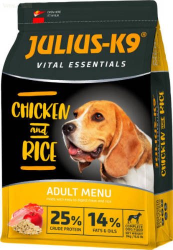 JULIUS K-9 12kg Adult Vital Essentials (szárnyas,rizs) száraztáp - felnőtt kutyák részére