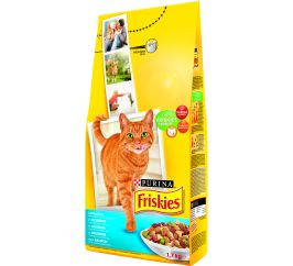 Friskies 5 Promises Adult (lazac,zöldség) - száraztáp felnőtt macskák részére (1kg)
