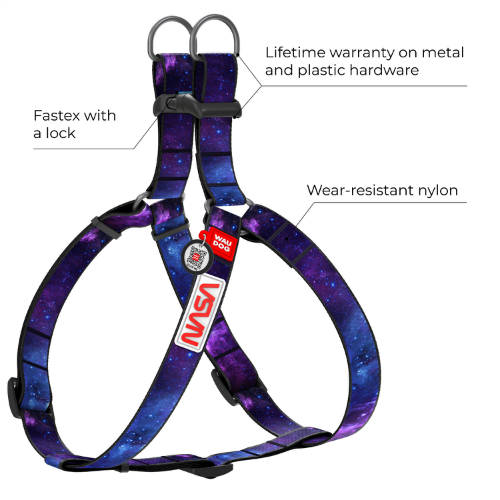 WAUDOG harness NASA21 - hám (QR kódos, NASA21 dizájn) kutyák részére (24-27cm) XS1