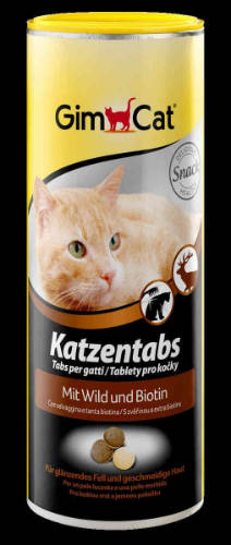 GimCat Cat Tabs with Wild und Biotin - Kiegészítő eleség (Vadas,biotinos tabletta) macskák részére (710db)