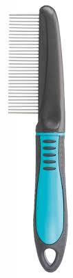 Trixie Comb, medium teeth - bontófésű közepes fogakkal (türkizkék,fekete) kutyák részére (22cm)