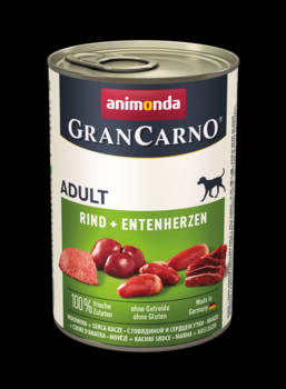 Animonda GranCarno Adult (marha,kacsaszív) konzerv - Felnőtt kutyák részére (400g)