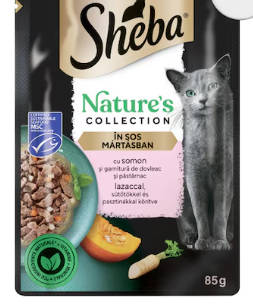 Sheba Nature's Collection Adult - alutasakos mártásban (lazac, sütőtök) felnőtt macskák részére (85g)