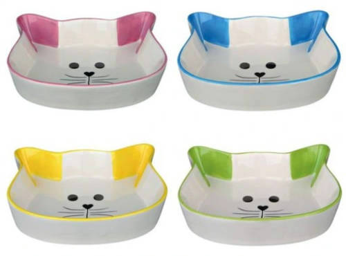 Trixie Ceramic Bowl - kerámia tál (fehér, mintás) macskák részére (Ø12cm)