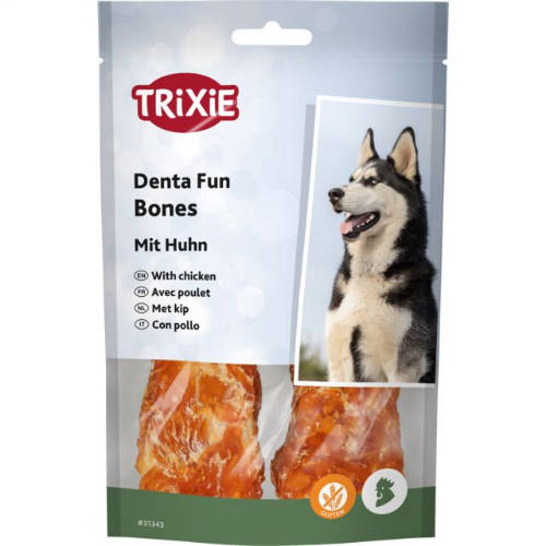 Trixie Denta Fun Chicken Chewing Bone - jutalomfalat (csont, csirkehússal) 11cm (2x60g)