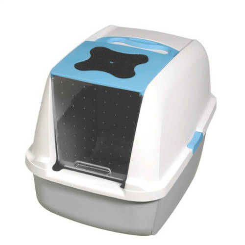 Catit Hooded Cat Pan - fedeles macska WC (kék) macskák részére (57x46,5x39cm)