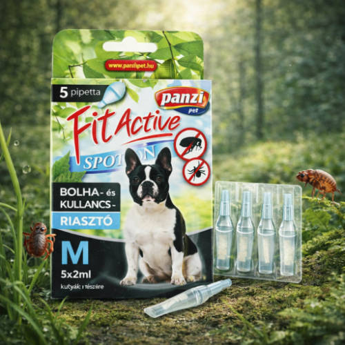 FitActive Spot-On - Bolha- és kullancsriasztó kutyák részére (5x2ml, M)