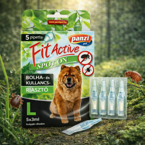 FitActive Spot-On - Bolha- és kullancsriasztó kutyák részére (5x3ml, L)