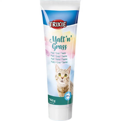 Trixie Malt'n' Grass Anti-Hairball Paste  - kiegészítő eleség (szőroldó) malátás,zöldfűves paszta macskák részére (100g)