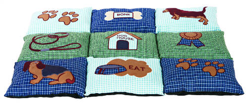 KT26.Trixie Patchwork Cushion - pecsvörk párna (kék,zöld) kutyák részére (80x55cm)