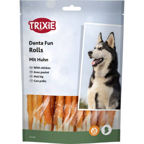Trixie Denta Fun Chicken Chewing Rolls - jutalomfalat (csirkés rágórúd) kutyák részére (12cm/30db)