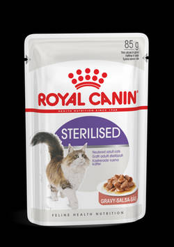 Royal Canin Feline Adult (Sterilized Gravy) - alutasakos (hús,pecsenyelé) eledel macskák részére (85g)