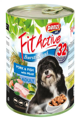 FitActive konzerv Adult - nedveseledel (sertés,hal) felnőtt kutyák részére (1240g)