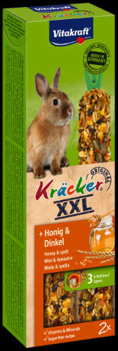 Vitakraft Kracker XXL Dupla Rúd (méz,tönköly) – kiegészítő eleség nyulak részére (180g)