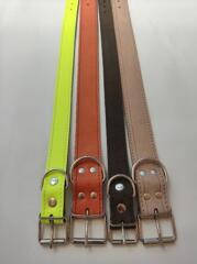 Nyakörv (bőr, bélelt) kutyák részére (több féle színben) 30mm/60cm (85g)