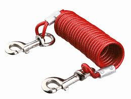 Trixie Tie Out Cable with Spiral Cable - kikötőlánc (piros) kutyák részére (5m, max:50kg)