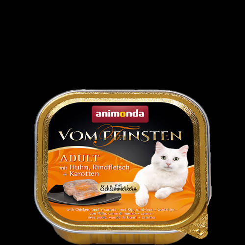 Animonda Vom Feinsten Gourmet (csirke,marha,sárgarépa) alutálkás -Felnőtt macskák részére (100g)