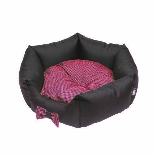 Kifutó termék Comfy Lola Bed - peremes fekhely (fekete,rózsaszín) kutyák részére (45x45x16cm)