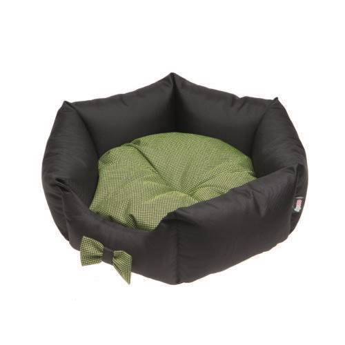 Kifutó termék Comfy Lola Bed - peremes fekhely (fekete,zöld) kutyák részére (50x50x20cm)