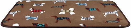 KT24:Trixie FunDogs Lying Mat - fekvő szőnyeg - (barna/mintás) kutyák részére (90x68cm)