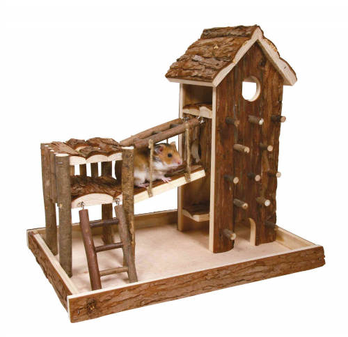 KT24:Trixie Birger Playground - Fából készült játszótér egerek és hörcsögök részére (36x33x26cm)