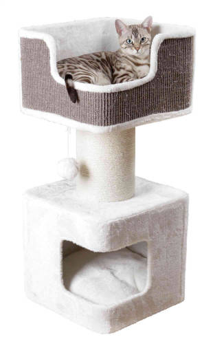 Trixie Ava Scratching Post - macskabútor (fehér,szürke,) 39x39/86cm