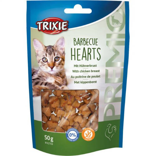 Trixie Premio Barbecue Hearts - jutalomfalat (csirkemell) macskák részére (50g)