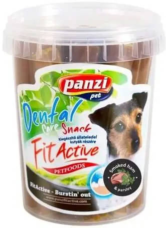 Panzi FitActive Denta Sticks - jutalomfalat (füstölt sonka, petrezselyem) kutyák részére (330g)