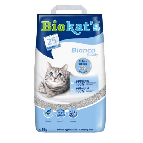 Gimpet Biokats Bianco Classic - csomósodó macskaalom  (5kg)