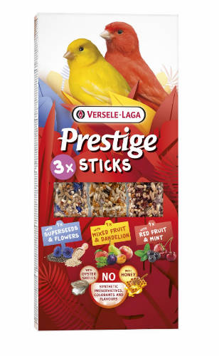Versele Laga Prestige Sticks Tripla Rúd (gyümölcs,virág,pitypang,menta,magvak) - kiegészítő eleség kanárik részére (3db/90g)