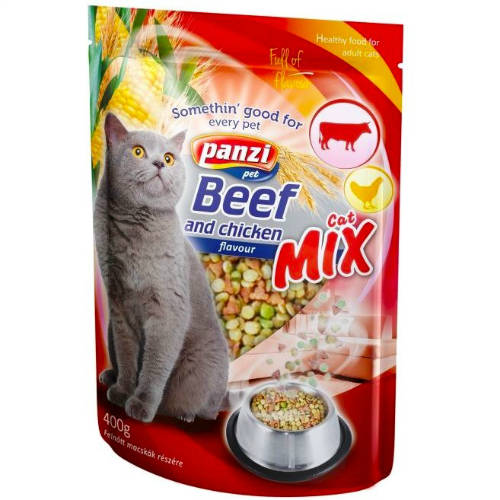 Panzi Cat-Mix Adult (marha,csirke) - Száraztáp felnőtt macskák részére (400g)