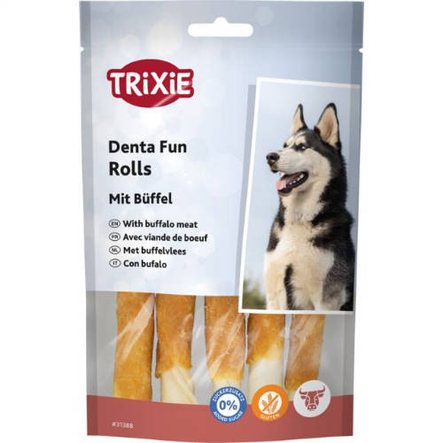 Trixie Denta Fun Buffalo Chewing Rolls - jutalomfalat (bivaly) kutyák részére (5db/70g) 12cm