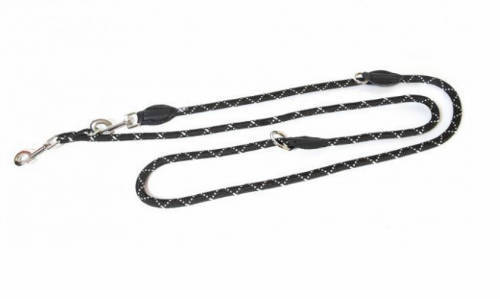 JK9 IDC Felvezető póráz, 12mm*2,2m, kerek, fekete-fluoreszkáló