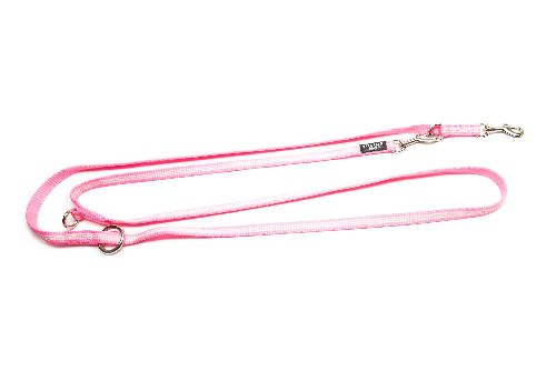 Julius K-9 IDC Csőheveder póráz  (14mm/2,2m) pink - foszforeszkáló csíkokkal