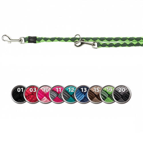 KT24: Trixie Cavo Adjustable Leash - póráz (fonott,zöld) kutyák részére (S-M) 2m/Ø12mm