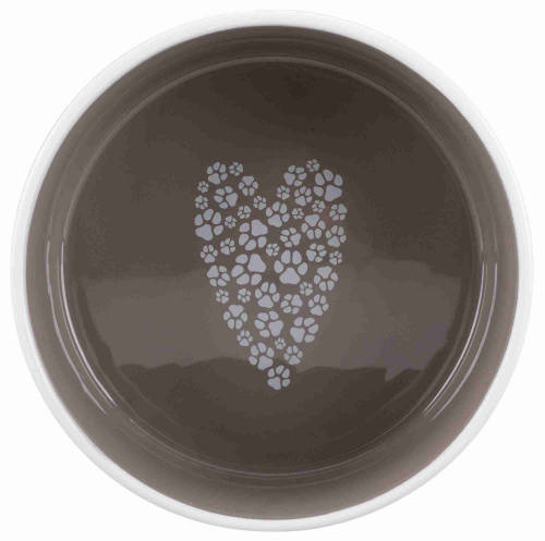 Trixie Pet's Home Ceramic Bowl - kerámia tál (mintás, fehér/tópszín) kutyák részére (0,3l/Ø12cm)