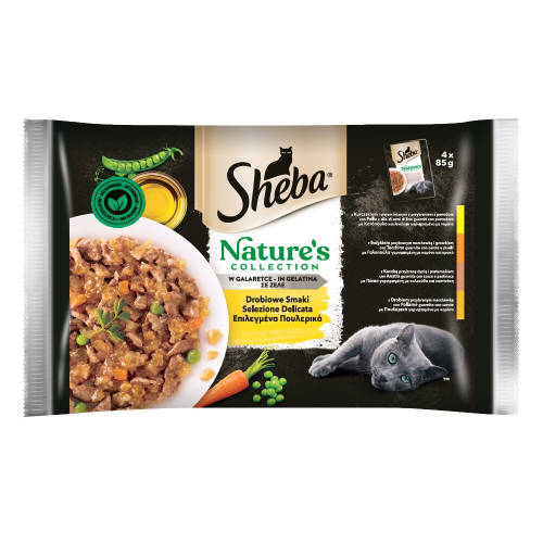 Sheba Nature's Collection Adult Alutasakos - baromfi válogatás  - aszpikban (4x85g)
