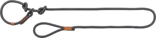 Trixie Be Nordic Leash - állítható, retriver póráz fonott kötélből (szürke/barna) S-M (1.7m/Ø8mm)