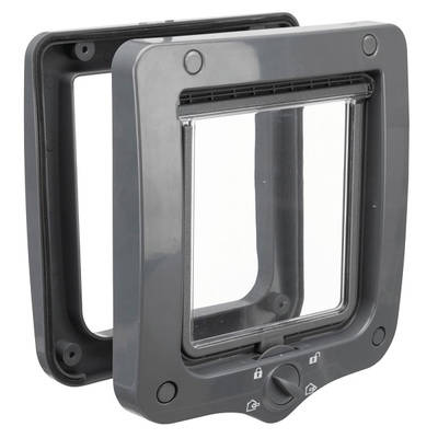 Trixie 4-Way Flap Door with Tunnel - kutya- és macskaajtó alagúttal (szürke) 20x22cm
