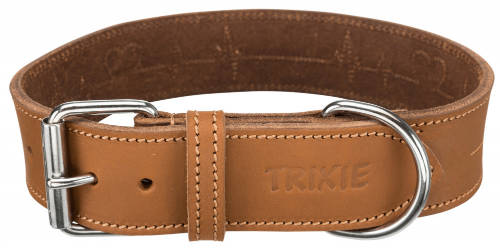 Trixie Leather Rustic - bőr nyakörv - barna (L) 47-55cm/40mm