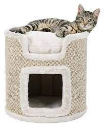 Trixie Ria Cat Tower - torony kaparófa (világosszürke/natúr) macskák részére (37cm)
